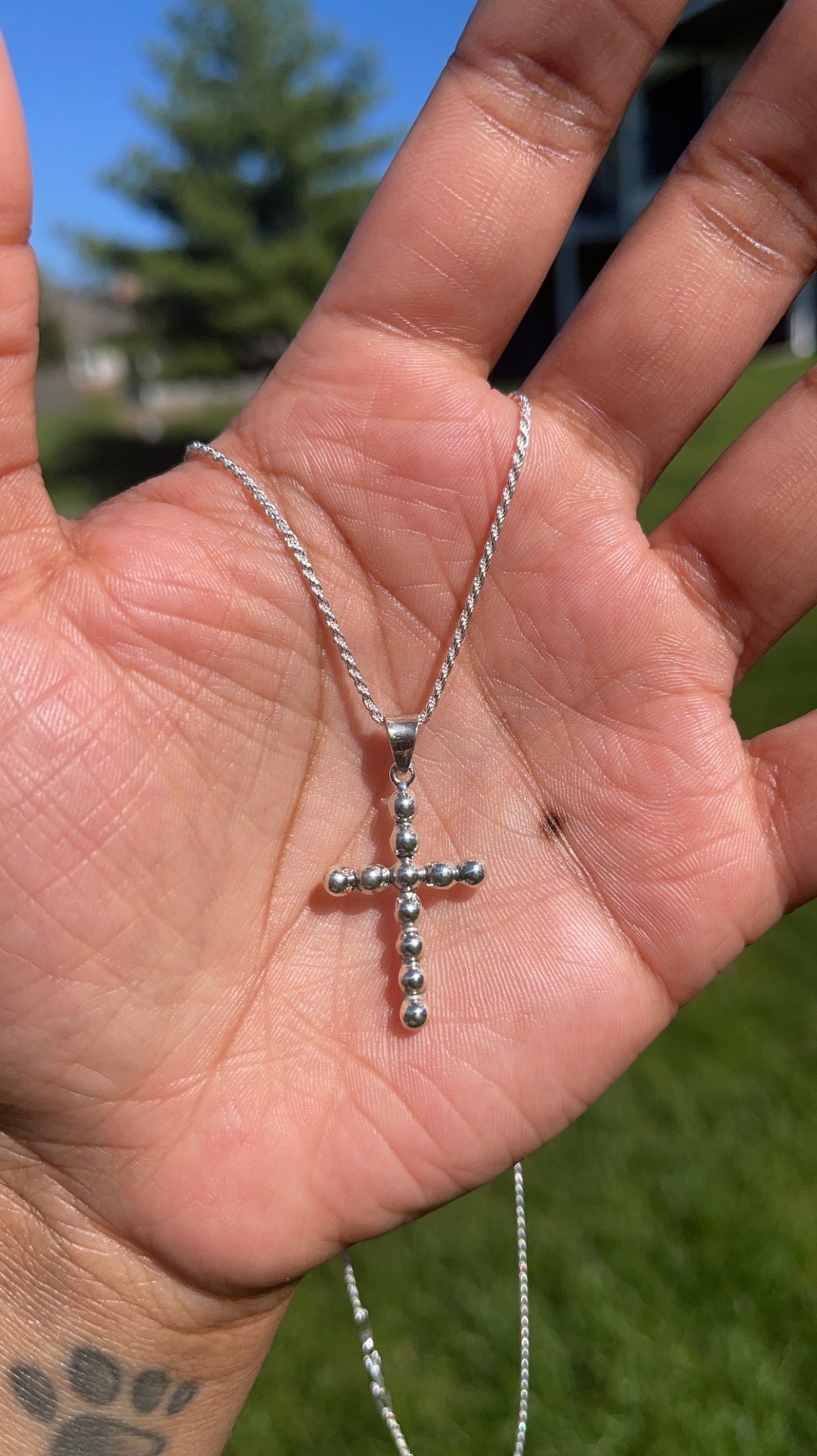Atomic Cross Necklace